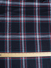 Load image into Gallery viewer, Teal & Poppy Window Pane Plaid Double Brushed Poly