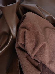 Load image into Gallery viewer, Brown Fleece Backed Vegan Stretch Leather