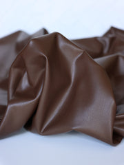 Load image into Gallery viewer, Brown Fleece Backed Vegan Stretch Leather