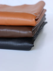 Load image into Gallery viewer, Brown Fleece Backed Vegan Stretch Leather
