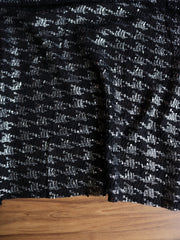 Load image into Gallery viewer, Black & Silver Houndstooth Foil Sweater Knit