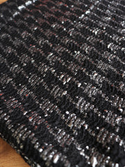 Load image into Gallery viewer, Black & Silver Houndstooth Foil Sweater Knit