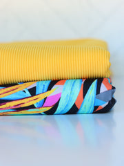 Load image into Gallery viewer, Vivid Tropics & Halei Yellow Ribbed Swim Bundle | 1/2YD Each