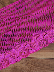 Load image into Gallery viewer, Hot Pink & Orange 8.5" Wide Stretch Lace