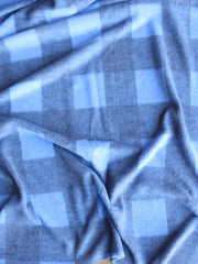 Load image into Gallery viewer, Light Blue Large Check Alpaca Soft Brushed Sweater Knit