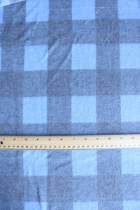 Light Blue Large Check Alpaca Soft Brushed Sweater Knit