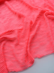 Load image into Gallery viewer, Neon Coral Pink Slub Hacci Sweater Knit