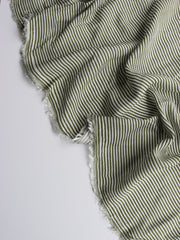 Load image into Gallery viewer, Olive & Ivory Vertical Stripe Rayon Crepon