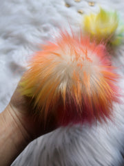 Load image into Gallery viewer, Rainbow Faux Fur Pom-Pom- 3 Sizes Available!