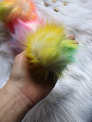 Load image into Gallery viewer, Rainbow Faux Fur Pom-Pom- 3 Sizes Available!