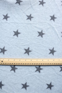 3YD 12IN REMNANT; Charcoal Stars on Heather Grey Alpaca Soft Brushed Sweater Knit