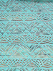 Load image into Gallery viewer, Dark Mint Geometric Stripe Crochet Lace