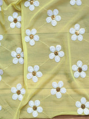 Load image into Gallery viewer, Daisies on Yellow Stretch Mesh