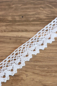 White 1.25" Wide Crochet Lace