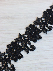 Load image into Gallery viewer, Black 1.75" Wide Venice Lace