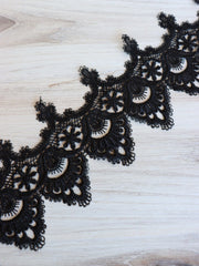 Load image into Gallery viewer, Black 5" Wide Venice Lace