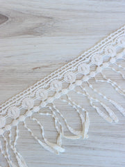 Load image into Gallery viewer, White 5" Wide Fringe Trim