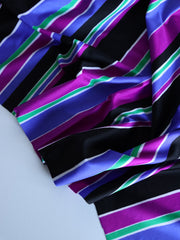 Load image into Gallery viewer, K-Deer Blue/Purple/Green/Black/White Stripe Athletic Nylon/Spandex Tricot