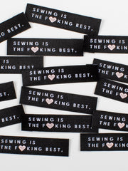 Load image into Gallery viewer, "SEWING IS THE F❤️CKING BEST" Woven Labels | Pack of 10 | Kylie And The Machine