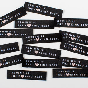 "SEWING IS THE F❤️CKING BEST" Woven Labels | Pack of 10 | Kylie And The Machine
