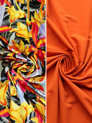 Load image into Gallery viewer, Daylilies & Penny Matte Tricot Swim Bundle | 1/2YD Each