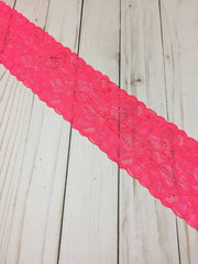 Load image into Gallery viewer, Hot Pink 3.5" Wide Stretch Lace