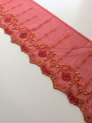 Load image into Gallery viewer, Red & Orange 6.25" Wide Embroidered Lace Trim