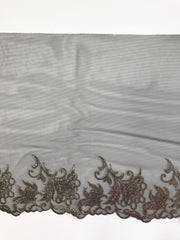 Load image into Gallery viewer, Black & Gold 9" Wide Embroidered Lace Trim