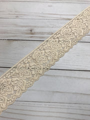 Load image into Gallery viewer, Light Peach 2.25" Wide Stretch Lace