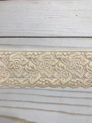 Load image into Gallery viewer, Light Peach 2.25" Wide Stretch Lace