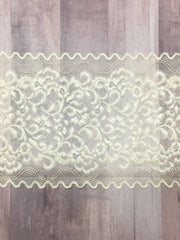 Load image into Gallery viewer, Beige 6.75" Wide Stretch Lace