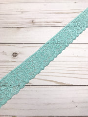 Load image into Gallery viewer, Aqua 2.25" Wide Stretch Lace