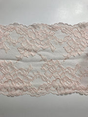 Load image into Gallery viewer, 1YD 7IN REMNANT; Light Peach 6.5" Wide Stretch Lace