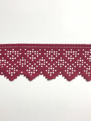 Load image into Gallery viewer, Dark Fuchsia 2" Wide Stretch Lace