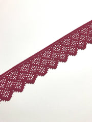 Load image into Gallery viewer, Dark Fuchsia 2" Wide Stretch Lace