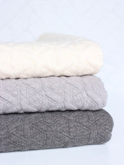 Load image into Gallery viewer, Ivory Interwoven Squares Quilted Knit | By The Half Yard