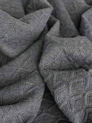 Load image into Gallery viewer, Dark Gray Interwoven Squares Quilted Knit | By The Half Yard
