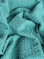 Load image into Gallery viewer, Ocean Blue Interwoven Squares Quilted Knit | By The Half Yard