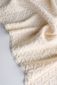 Ivory Interwoven Squares Quilted Knit | By The Half Yard