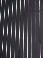 Load image into Gallery viewer, Black & Ivory Vertical Stripe Double Brushed Poly