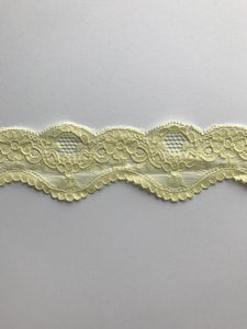 Light Yellow 2" Wide Stretch Lace