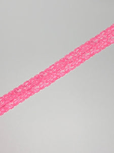 Watermelon Pink 1.75" Wide Stretch Lace