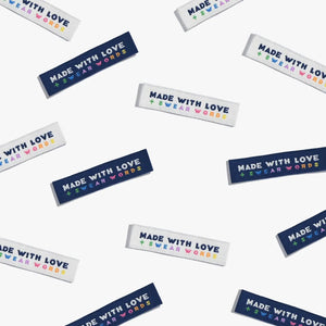 "Made With Love + Swear Words" Woven Labels | Pack of 6 | Kylie And The Machine