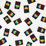 Load image into Gallery viewer, Pride Rainbow Heart Woven Labels | Pack of 8 | Sarah Hearts
