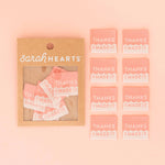 Load image into Gallery viewer, Coral "Thanks I Made It" Woven Labels | Pack of 8 | Sarah Hearts
