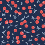 Load image into Gallery viewer, Navy Cherries Cotton Lawn | Jubilant | Cloud9
