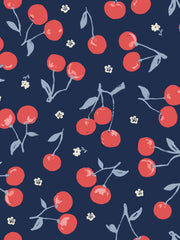 Load image into Gallery viewer, Navy Cherries Cotton Lawn | Jubilant | Cloud9