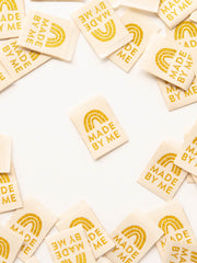 Load image into Gallery viewer, Gold "Made By Me" Woven Labels | Pack of 8 | Sarah Hearts