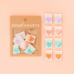 Load image into Gallery viewer, Valentine's Day Candy Hearts Woven Labels | Pack of 8 | Sarah Hearts

