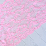 Load image into Gallery viewer, Pink Daisy 9&quot; Wide Stretch Lace
